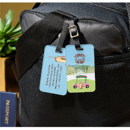 Fun Golf Cart Schilderachtig League Club Logo Bagagelabel