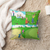 Fun Golf Cushion. Golfers Golfende illustraties. Kussen (Deken)