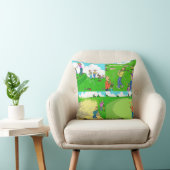 Fun Golf Cushion. Golfers Golfende illustraties. Kussen (Stoel)