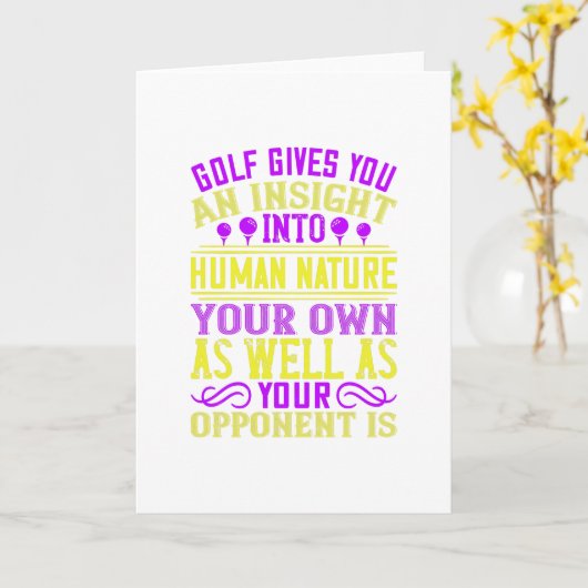 Fun Golf Design Quote Kaart (Gele Bloem)