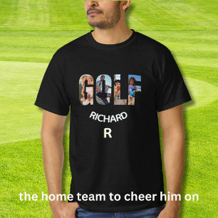 Fun Golf Foto Monogram Naam T-shirt