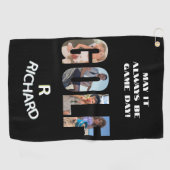 Fun Golf Fotobericht Monogram Naam Golfhanddoek (Horizontaal)