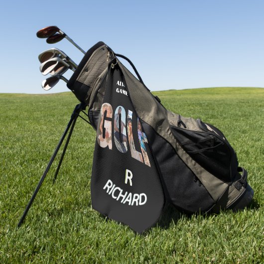 Fun Golf Fotobericht Monogram Naam Golfhanddoek (Groen)