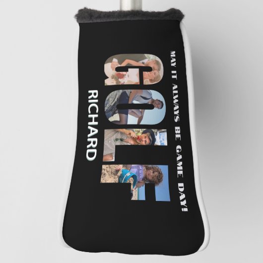 Fun Golf Fotobericht Monogram Naam Golfheadcover (Draai 90)