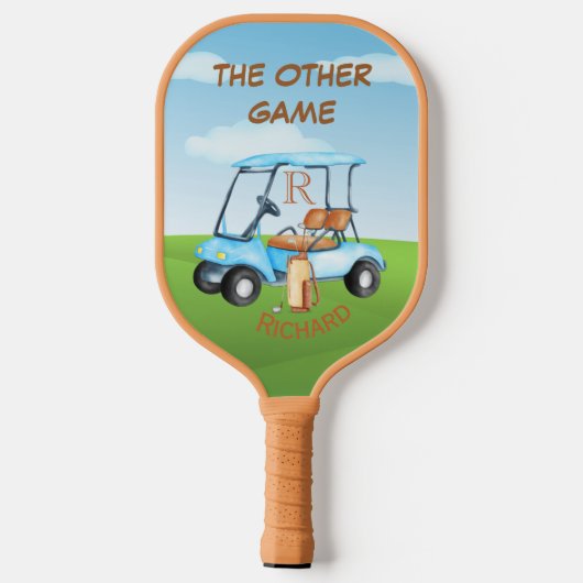 Fun Golf Guy ook Plays Pickleball Paddle (Achterkant)