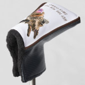 Fun Golf Hoofdhoes Speelse Giraf Glimlach Tekst Golfheadcover (3/4 voorkant)