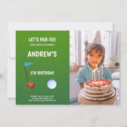 Fun Golf Party Uitnodiging (Voorkant)