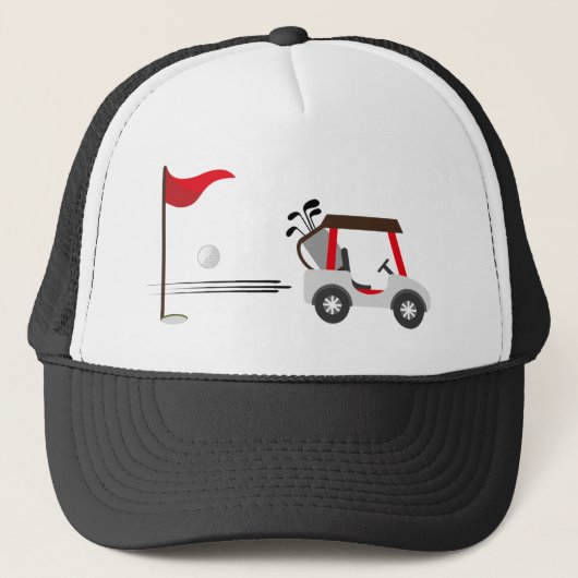 Fun Golfer Golfing Golf Cart Ball Trucker Pet (Voorkant)