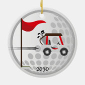 Fun Golfing Golf Cart Ball Golfers Custom Name Keramisch Ornament (Achterkant)