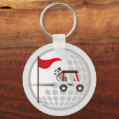 Fun Golfing Golf Cart Ball voor Golfers Sleutelhanger (Voorkant)
