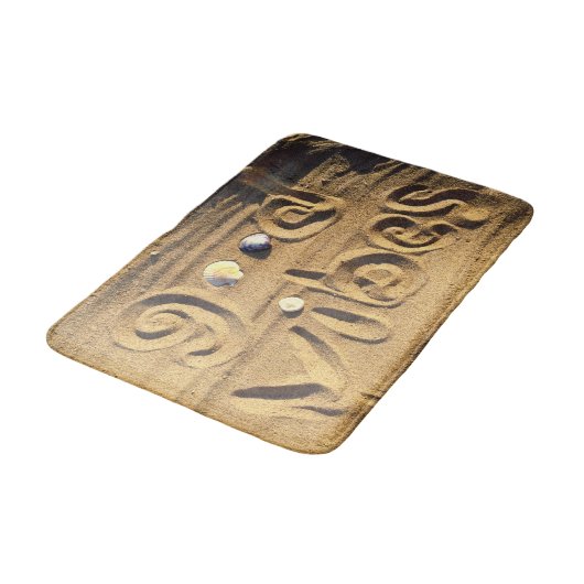 Fun Good Vibes Quote, getekend in Beach Sand Photo Badmat (Gekanteld)