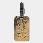 Fun Good Vibes Quote, getekend in Beach Sand Photo Bagagelabel (Voorkant verticaal)