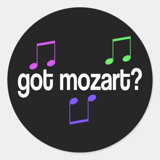 Fun got Mozart Ronde Sticker (Voorkant)