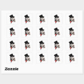 Fun Gothic skull tattoo stijl Vierkante Sticker (Vel)