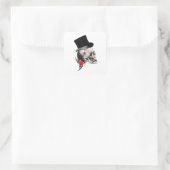 Fun Gothic skull tattoo stijl Vierkante Sticker (Tas)