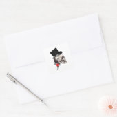 Fun Gothic skull tattoo stijl Vierkante Sticker (Envelop)