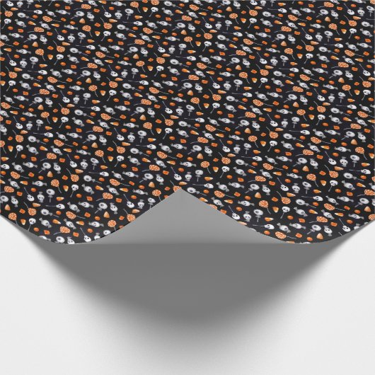 Fun Gothic Spooky Skull Eyeball Snoep Halloween Cadeaupapier (Hoek)