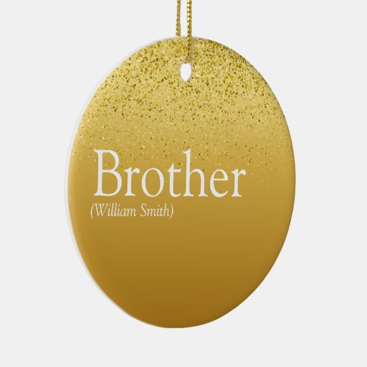 Fun Goud Glitter Glam Beste Broer Ooit Definitie Keramisch Ornament (Rechts)