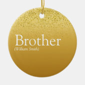 Fun Goud Glitter Glam Beste Broer Ooit Definitie Keramisch Ornament (Voorkant)