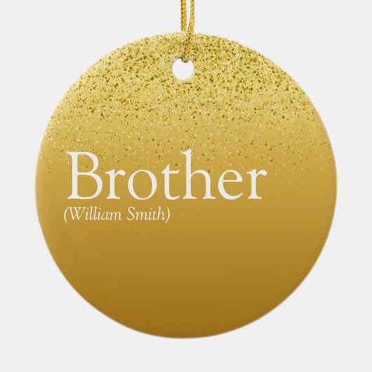 Fun Goud Glitter Glam Beste Broer Ooit Definitie Keramisch Ornament (Voorkant)
