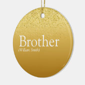 Fun Goud Glitter Glam Beste Broer Ooit Definitie Keramisch Ornament (Links)