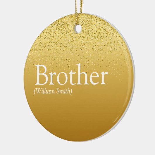 Fun Goud Glitter Glam Beste Broer Ooit Definitie Keramisch Ornament (Links)