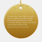 Fun Goud Glitter Glam Beste Broer Ooit Definitie Keramisch Ornament (Achterkant)