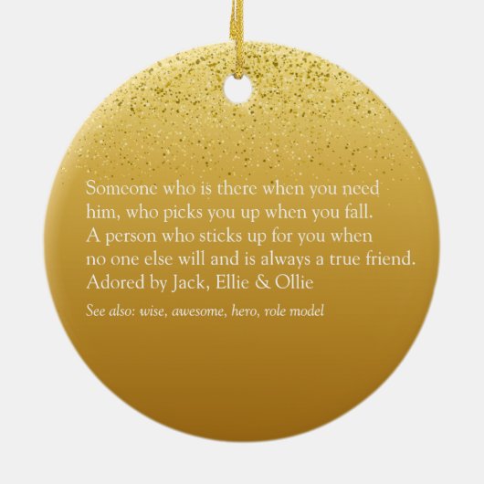 Fun Goud Glitter Glam Beste Broer Ooit Definitie Keramisch Ornament (Achterkant)