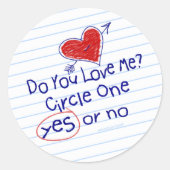 Fun graad School Love Note Sticker | Ronde (Voorkant)