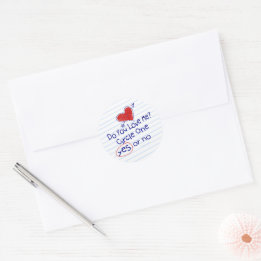 Fun graad School Love Note Sticker | Ronde