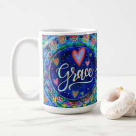 Fun Grace Whimsical Girly Blue Inspirerend Koffiemok