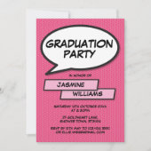 Fun Graduation Party Class of 2022 Girly Pink Kaart (Voorkant)