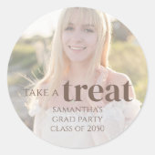 Fun Graduation Party Favoriet Aangepaste traktatie Ronde Sticker (Voorkant)