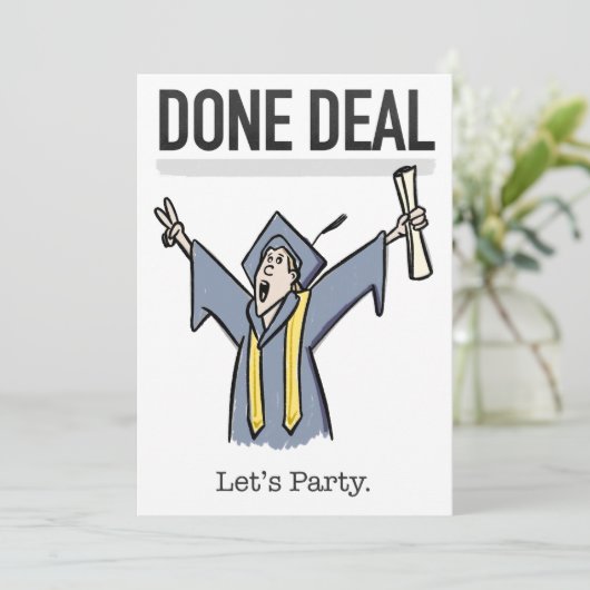 Fun Graduation Party Invitation Kaart (Staand voorkant)