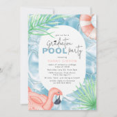 Fun Graduation Pool Party Invitation Kaart (Voorkant)