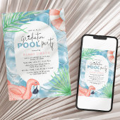 Fun Graduation Pool Party Invitation Kaart