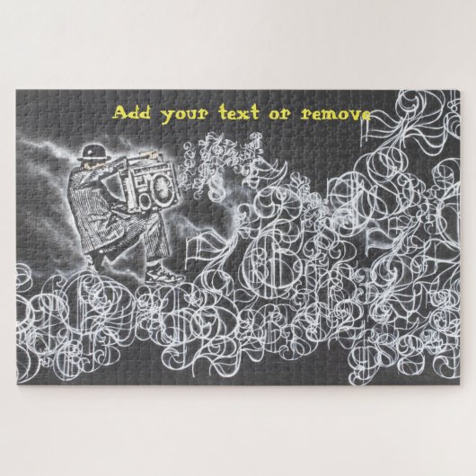 Fun graffiti geschikt voor man dat een gettoblaste legpuzzel (Horizontaal)