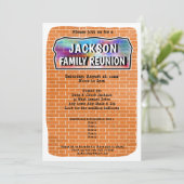 Fun Graffiti Mural Art Family Reunion Uitnodiging (Staand voorkant)