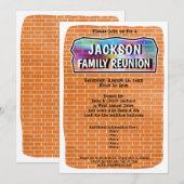 Fun Graffiti Mural Art Family Reunion Uitnodiging (Voorkant / Achterkant)