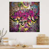 Fun Graffiti woord art home decor poster (Keuken)
