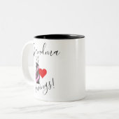 Fun Grandma Golfer Golf Bag Tweekleurige Koffiemok (Voorkant links)