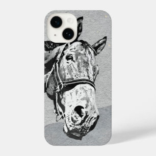 Fun Graphic Art Horse, nieuwsgierig naar je iPhone 14 Hoesje