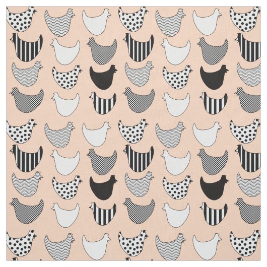 Fun Graphic Chickens Naadloos patroon Stof (Swatch)