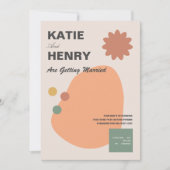 Fun Graphic Design Terracotta Wedding Kaart (Voorkant)