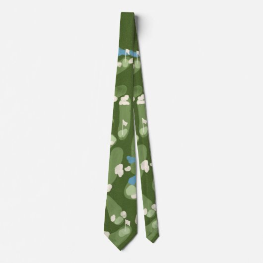 Fun graphic golf course tie stropdas (Voorkant)