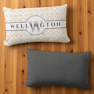 Fun Gray Monogram Naam Handtekening Zon Kussen