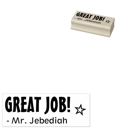 Fun "GREAT JOB!" Commendement Rubber Stamp Rubberstempel (Gestempeld)