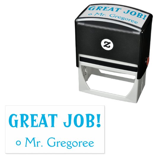 Fun "GREAT JOB!" Educator Rubber Stamp Zelfinktende Stempel (In situ)