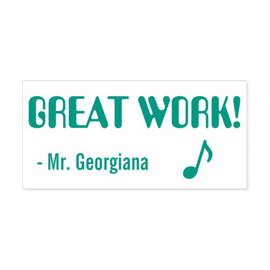 Fun "GREAT WORK!" + Rubber stempel van de onderwij (Design)