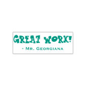 Fun "GREAT WORK!" + Rubberstempel van de leraar Zelfinktende Stempel (Design)